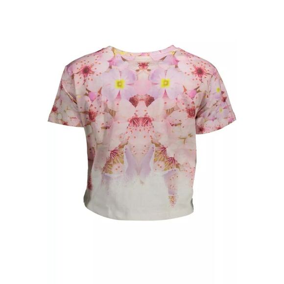 Desigual Chic Pink Embroidered Cotton Women's Tee